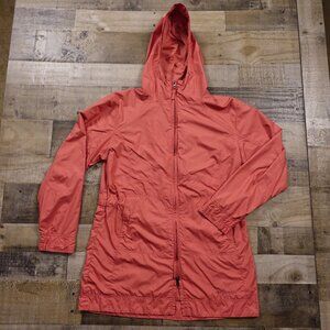 Columbia Lightweight Hooded Windbreaker Jacket Women's Size Large Coral‎ Red